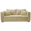 SOFA in Cord Beige  - Beige/Schwarz, Design, Holz/Textil (223/95/121cm) - MID.YOU
