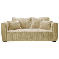 SOFA in Cord Beige  - Beige/Schwarz, Design, Holz/Textil (223/95/121cm) - MID.YOU