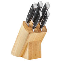 MESSERBLOCK Sharpcut 6-teilig  - Hellbraun/Edelstahlfarben, KONVENTIONELL, Holz/Metall - Justinus