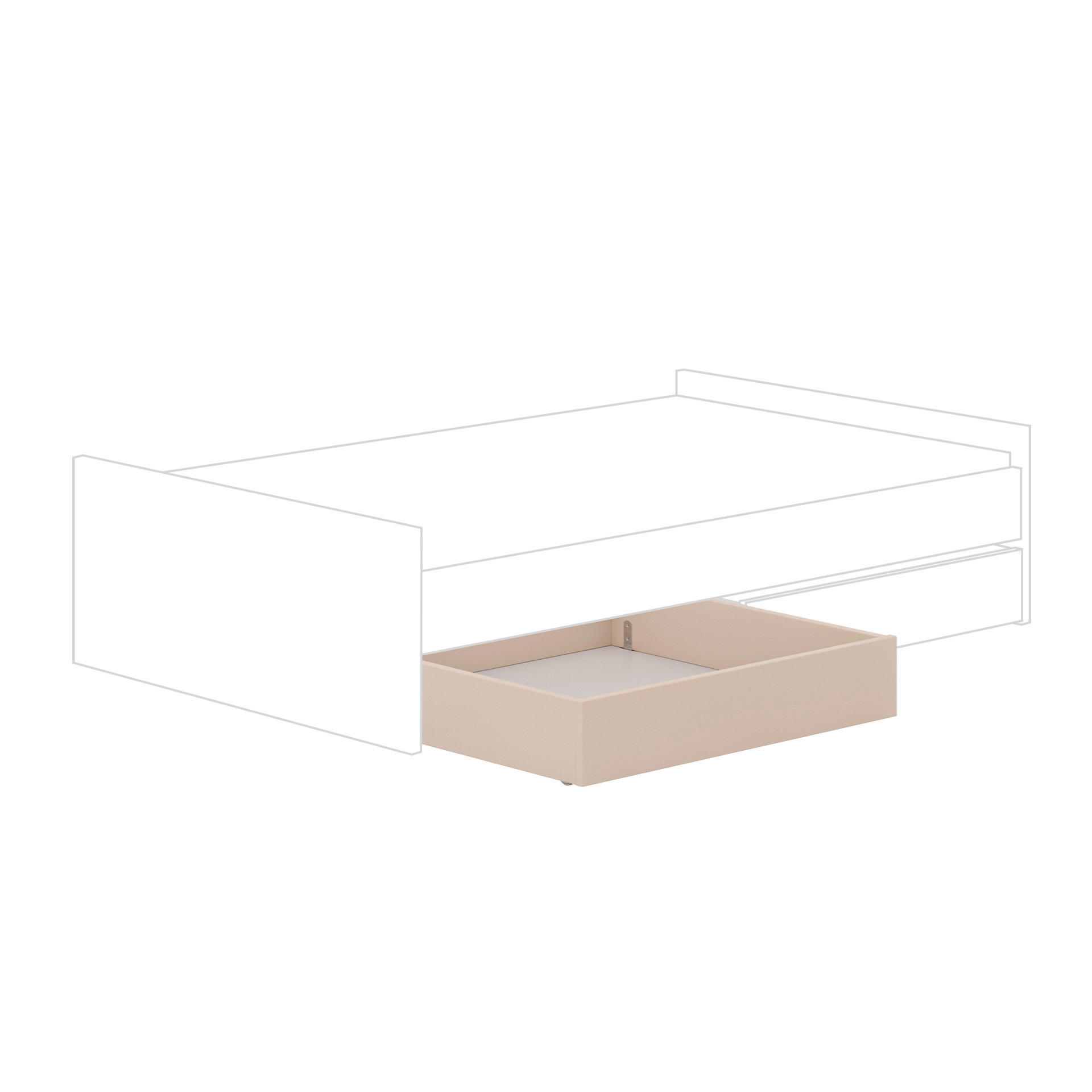 BETTKASTEN 98,5/20/95,2 cm Beige  - Beige, Basics, Holzwerkstoff (98,5/20/95,2cm) - Paidi