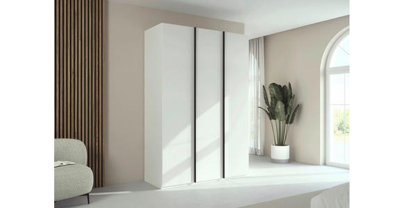 DREHTÜRENSCHRANK 151/223/61 cm,  in Weiß, 3-türig  - Graphitfarben/Weiß, Basics, Holzwerkstoff/Metall (151/223/61cm) - Novel