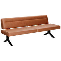 SITZBANK in Metall, Textil Schwarz, Cognac  - Cognac/Schwarz, Konventionell, Textil/Metall (220/87/70cm) - Moderano