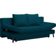 SCHLAFSOFA Sidney in Petrol  - Petrol/Schwarz, Design, Textil/Metall (200/85/90cm) - Xora