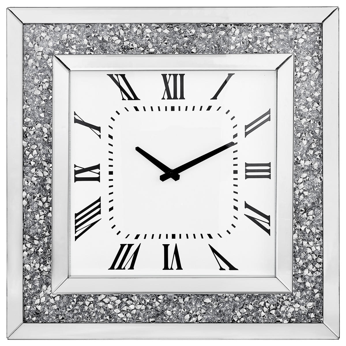 VÄGGKLOCKA 50/50/5 cm   - vit/silver, Design, trämaterial/glas (50/50/5cm) - Xora