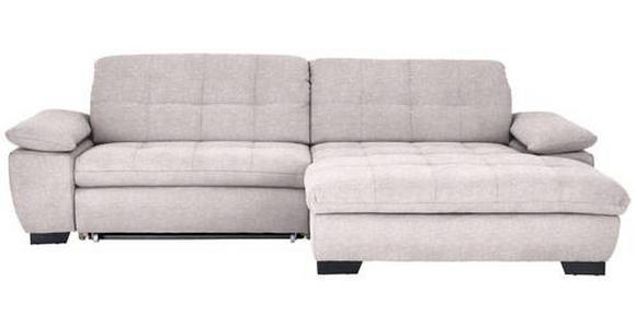 ECKSOFA in Webstoff Hellrosa  - Hellrosa/Schwarz, Design, Textil/Metall (265/180cm) - Carryhome