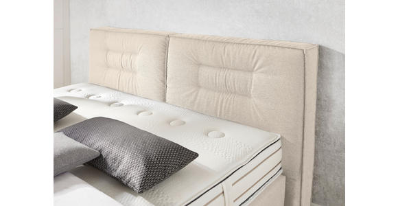 BOXSPRINGBETT 180/200 cm,  in Beige, Matratze, H2 + H2 = mittel  - Chromfarben/Beige, KONVENTIONELL, Textil (180/200cm) - Dieter Knoll