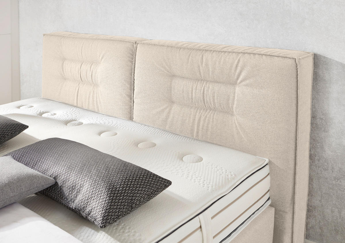 BOXSPRINGBETT 180/200 cm  in Beige  - Chromfarben/Beige, Konventionell, Textil (180/200cm) - Dieter Knoll