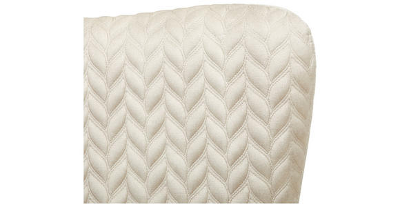 OHRENSESSEL in Webstoff Beige  - Beige/Goldfarben, Design, Textil/Metall (74/96/83cm) - Ambia Home