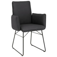 ARMLEHNSTUHL  in Stahl Mikrofaser  - Schwarz, Design, Textil/Metall (61/91/60cm) - Dieter Knoll
