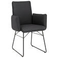ARMLEHNSTUHL  in Stahl Mikrofaser  - Schwarz, Design, Textil/Metall (61/91/60cm) - Dieter Knoll