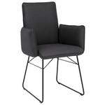 ARMLEHNSTUHL  in Stahl Mikrofaser  - Schwarz, Design, Textil/Metall (61/91/60cm) - Dieter Knoll