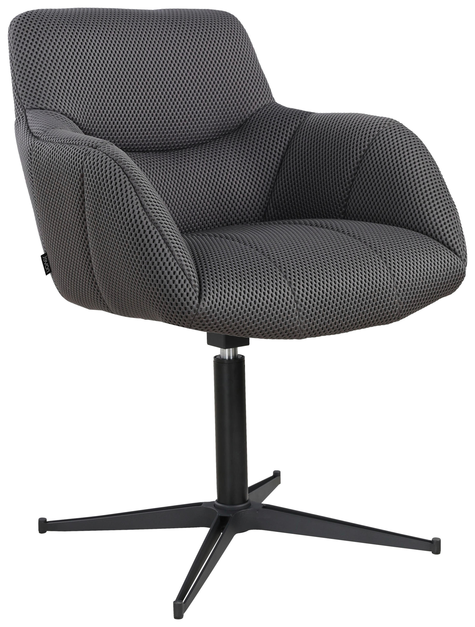 STOL MED ARMSTÖD järn vävt tyg  - grå/svart, Design, metall/textil (63/85/66cm) - Novel