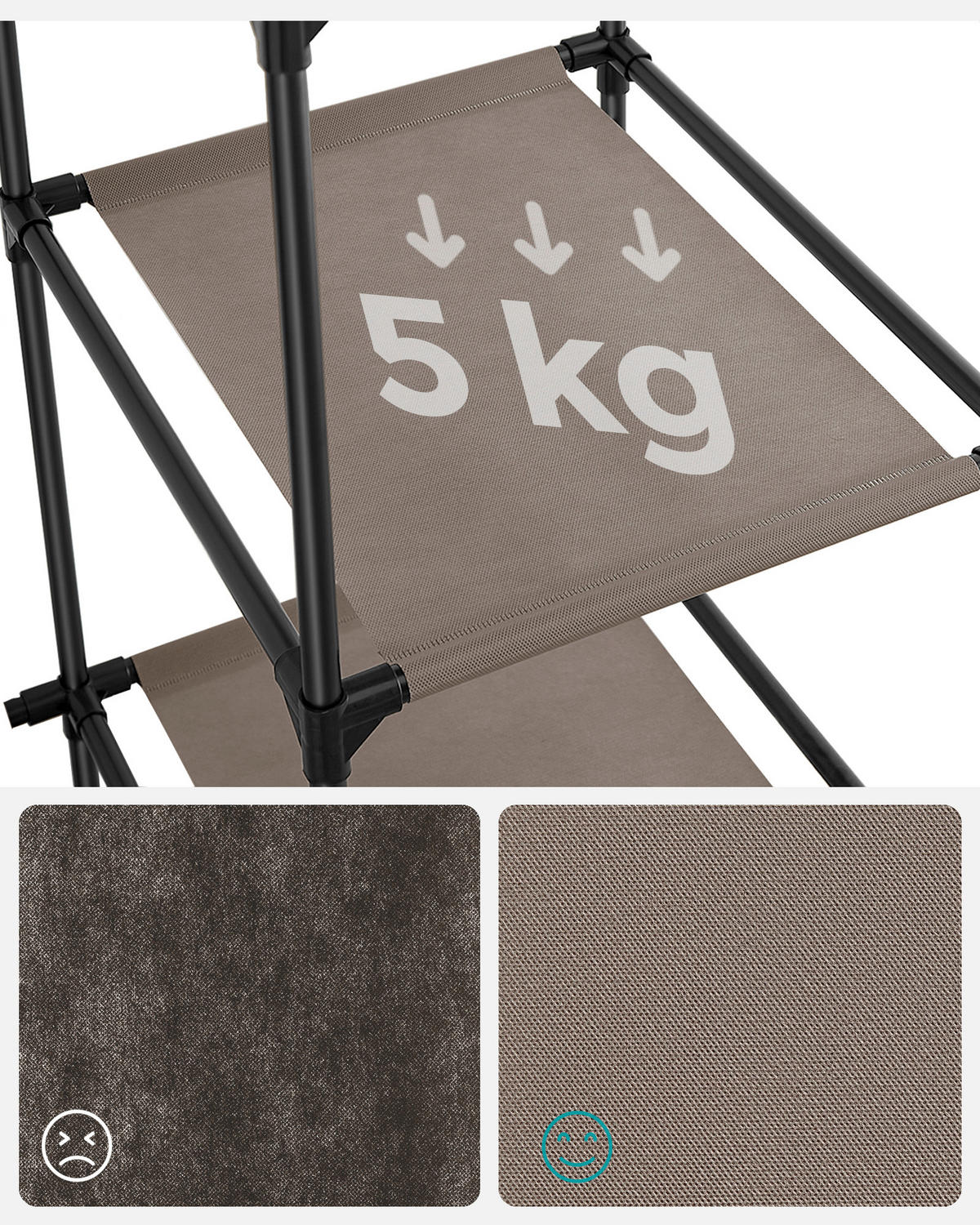 STOFFSCHRANK in Taupe  - Taupe, Basics, Kunststoff/Textil (150/175/45cm)