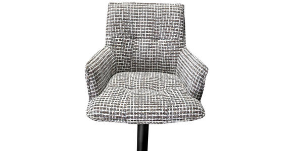 BARHOCKER in Schwarz, Weiß, Graubraun - Graubraun/Schwarz, MODERN, Holz/Textil (59,5/87,5/62,5cm) - Novel