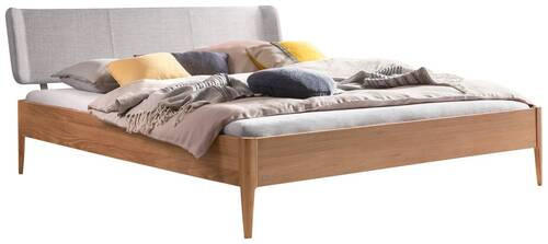 BETT 140/200 cm  in Eichefarben, Hellgrau  - Eichefarben/Hellgrau, MODERN, Holz/Textil (140/200cm) - Hasena
