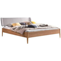 BETT 140/200 cm  in Hellgrau, Eichefarben  - Eichefarben/Hellgrau, Design, Holz/Textil (140/200cm) - Hasena