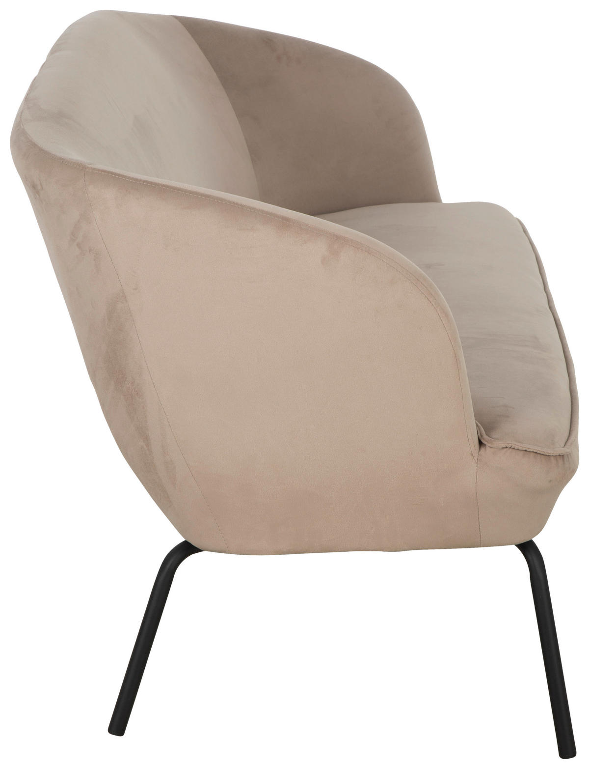 KÜCHENSOFA  - Taupe/Schwarz, MODERN, Textil/Metall (148/77/73cm) - P & B