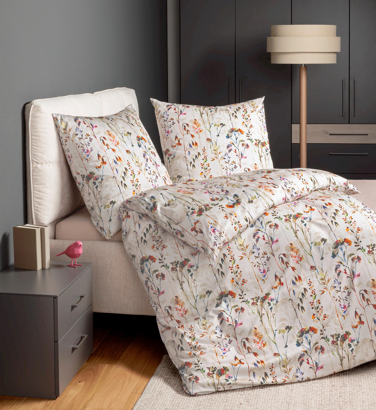 BETTWÄSCHE 2-teilig Makosatin 135/200 cm  - Beige, Design, Textil (135/200cm) - Janine