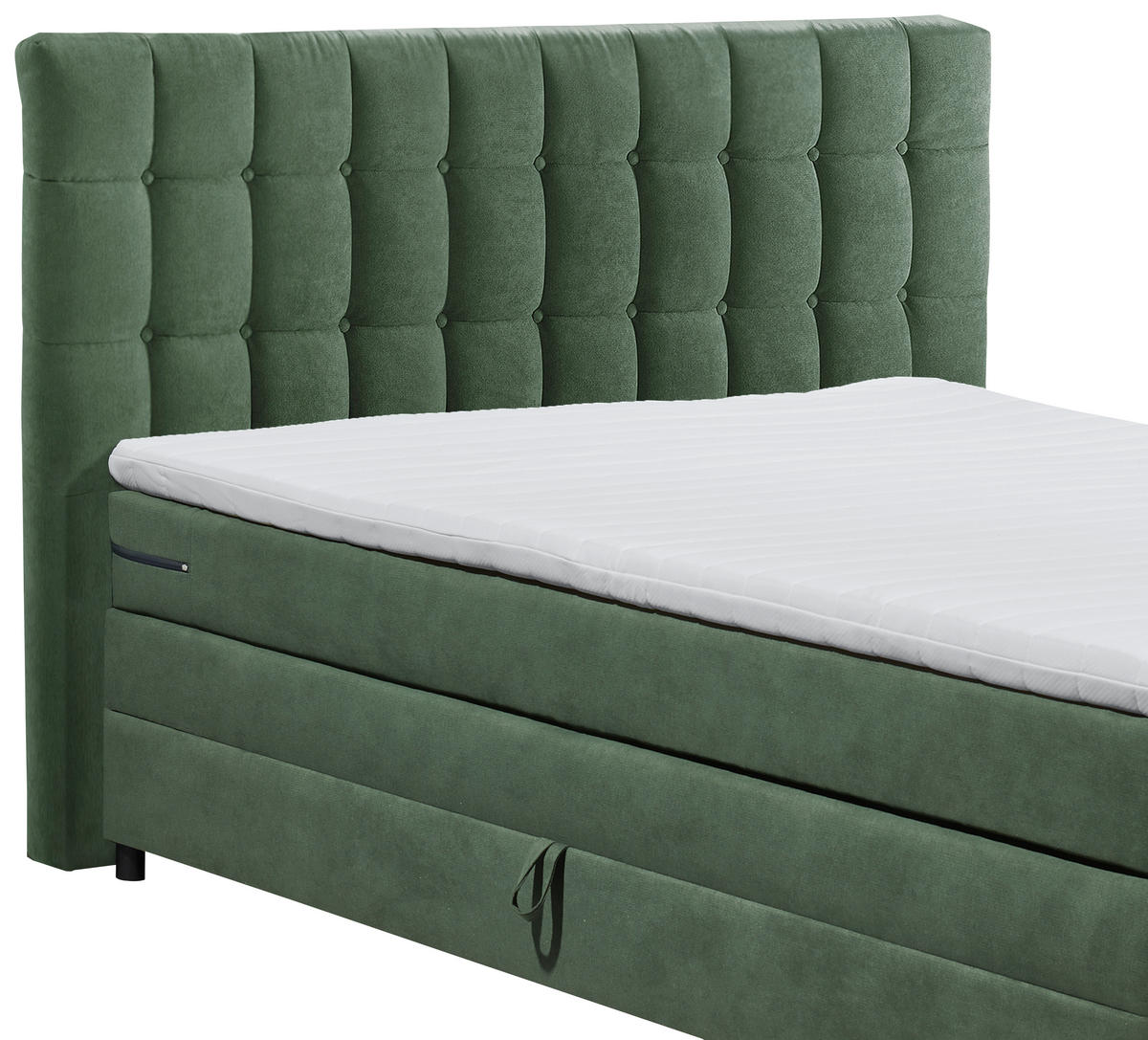 BOXSPRINGBETT 180/200 cm  in Olivgrün  - Schwarz/Olivgrün, Modern, Holzwerkstoff/Kunststoff (180/200cm) - MID.YOU