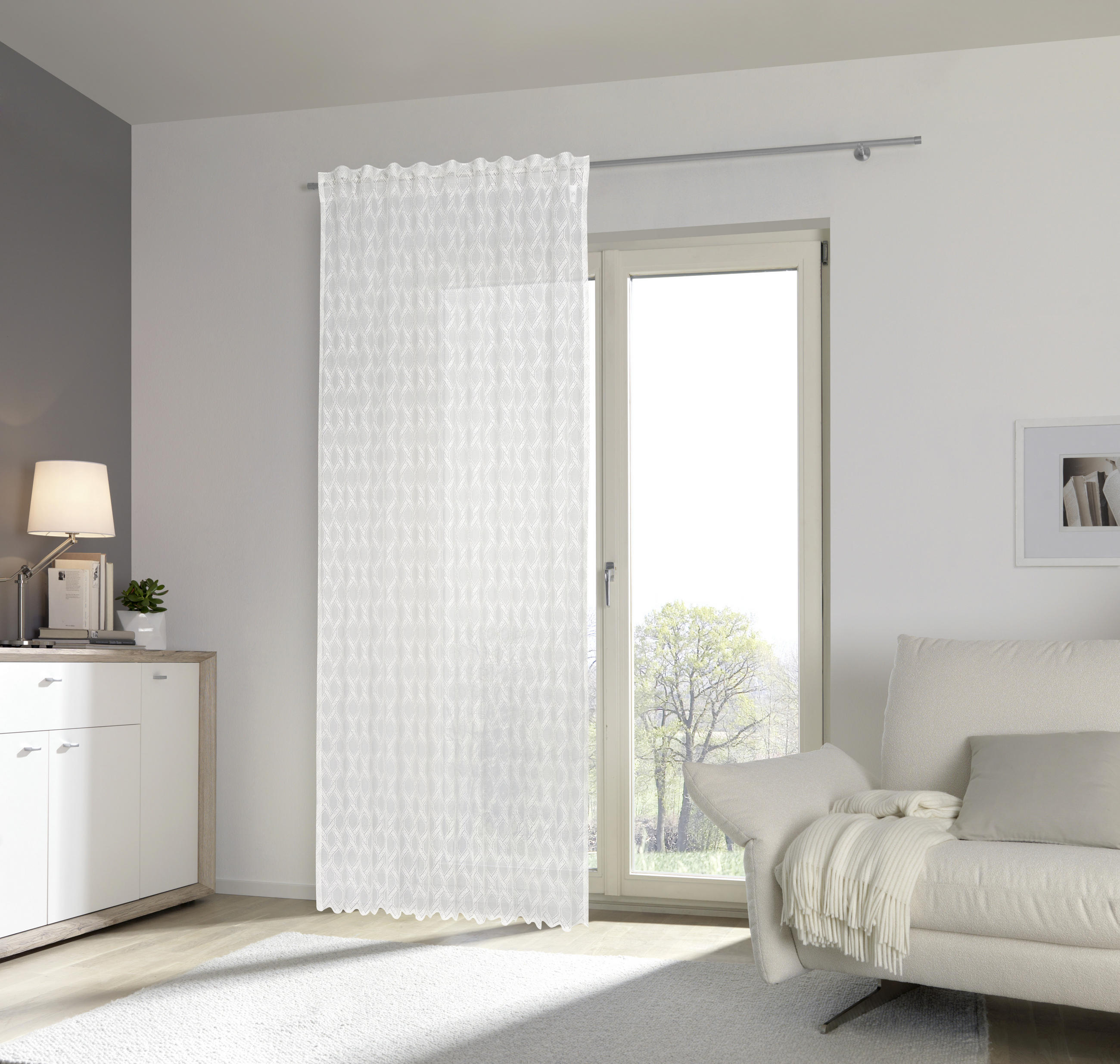 GOTOVA ZAVESA bela - bela, Osnovno, tekstil (140/245cm) - Esposa