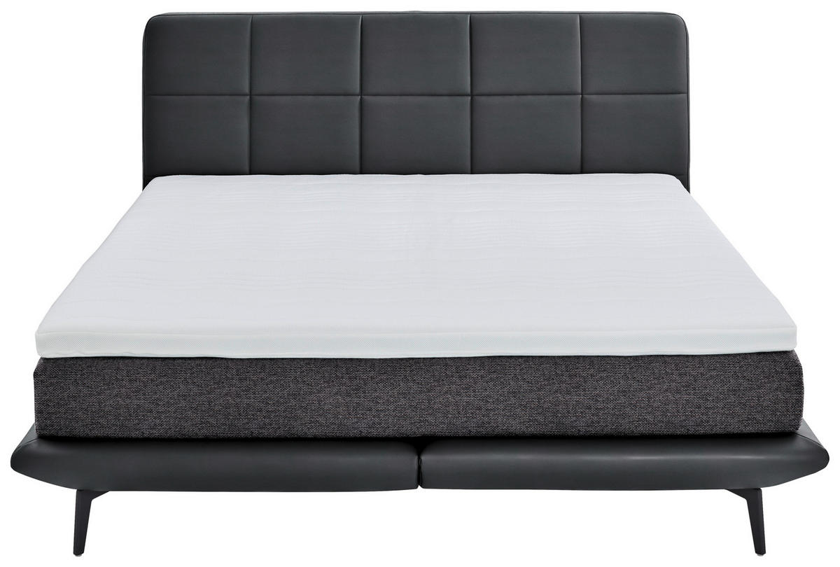 BOXSPRINGBETT 160/200 cm  in Anthrazit, Grau  - Anthrazit/Schwarz, Design, Textil/Metall (160/200cm) - Beldomo - Sleep