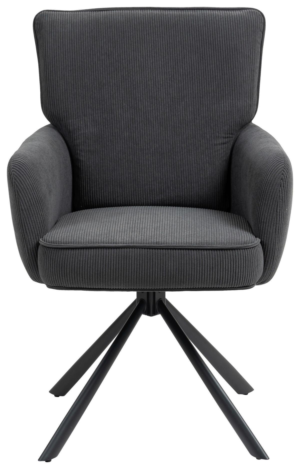 ARMLEHNSTUHL  in Cord  - Anthrazit/Schwarz, KONVENTIONELL, Textil/Metall (60/95/67cm) - MID.YOU