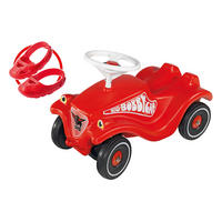 RUTSCHFAHRZEUG Bobby Car-Set inkl. Schuhschoner und Flüsterräder  - Rot/Schwarz, Basics, Kunststoff/Metall (58/30/38cm) - BIG
