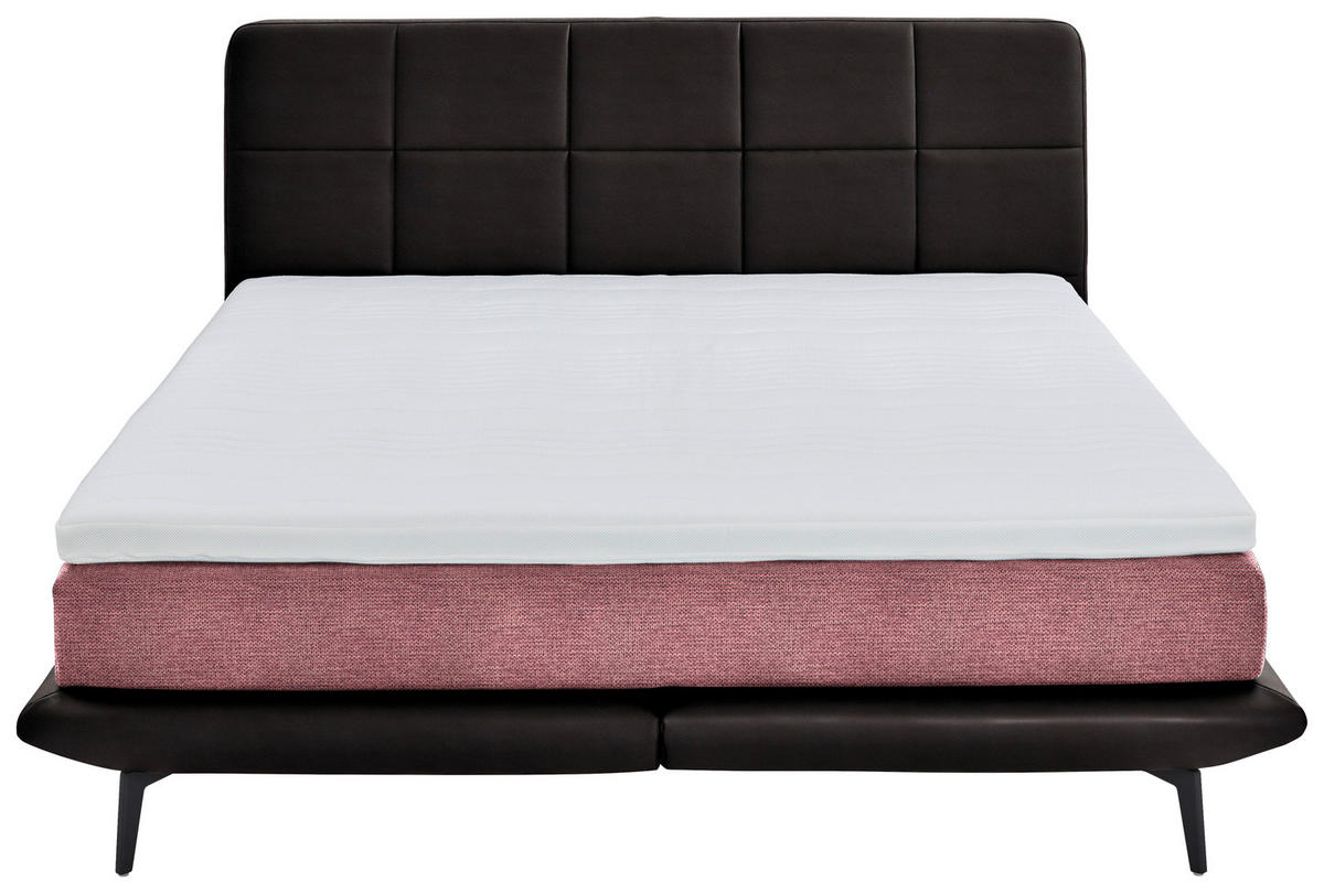 BOXSPRINGBETT 200/200 cm  in Beere, Dunkelbraun  - Beere/Dunkelbraun, Design, Textil/Metall (200/200cm) - Beldomo - Sleep