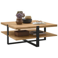 COUCHTISCH in Holz, Metall 90/90/40 cm  - Eichefarben/Graphitfarben, Natur, Holz/Metall (90/90/40cm) - Valdera