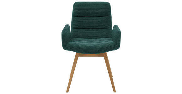 ARMLEHNSTUHL  in Cord  - Naturfarben/Grün, Design, Holz/Textil (61/88/66cm) - Dieter Knoll