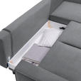 ECKSOFA in Velours Grau  - Schwarz/Grau, Basics, Holz/Textil (260/161cm) - Carryhome