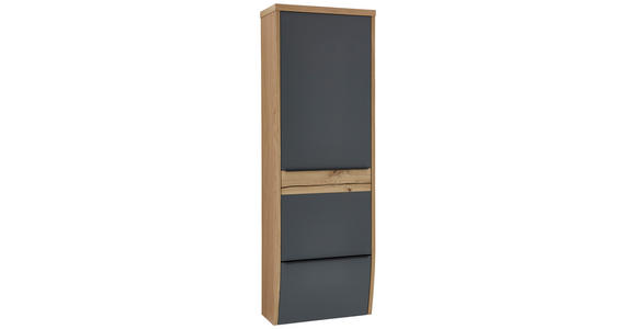 GARDEROBENSCHRANK 64/187/31 cm - Eichefarben/Anthrazit, Design, Holzwerkstoff/Metall (64/187/31cm) - Dieter Knoll