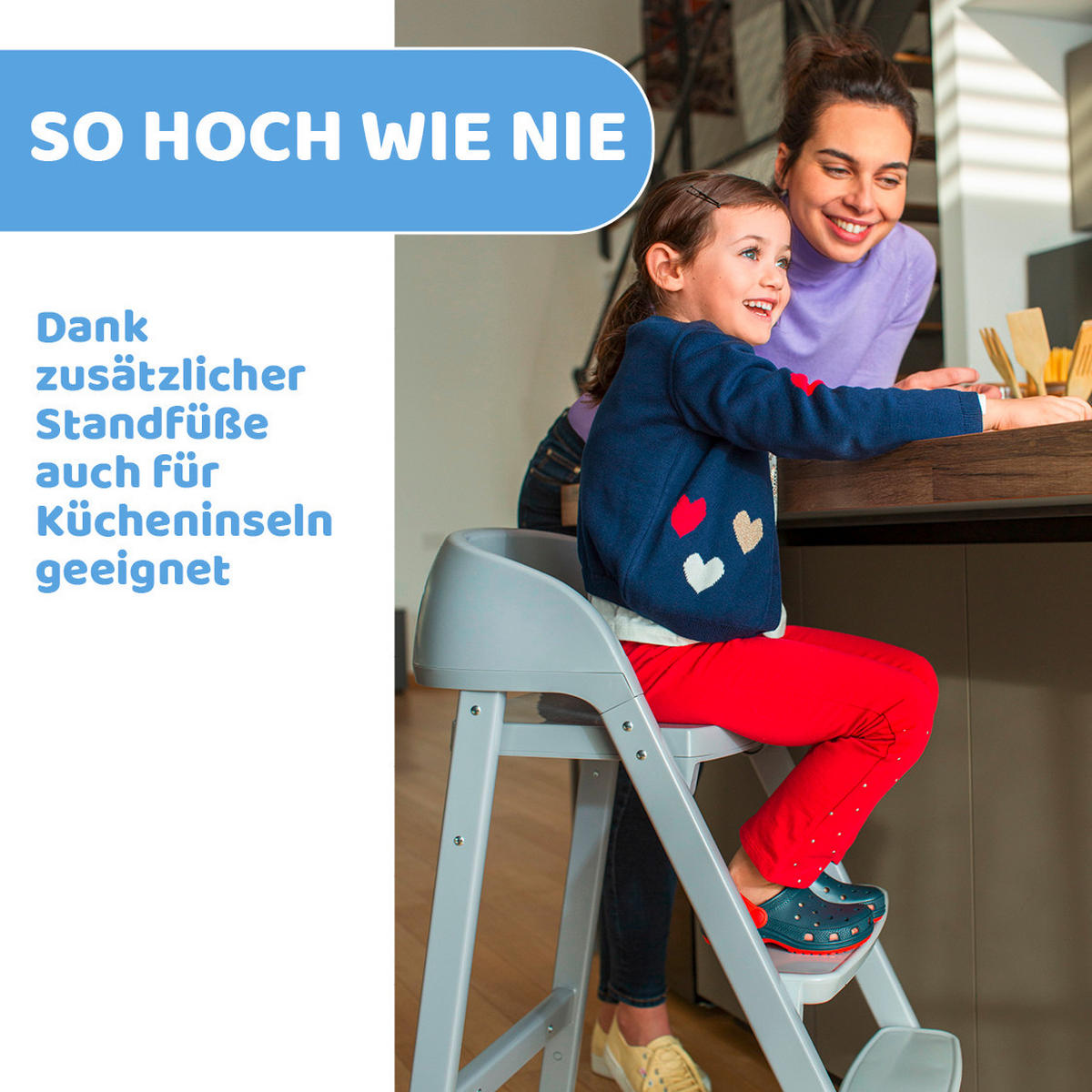 HOCHSTUHL CRESCENDO UP  - Schwarz, Basics, Kunststoff/Metall (45/85/102/65cm) - Chicco