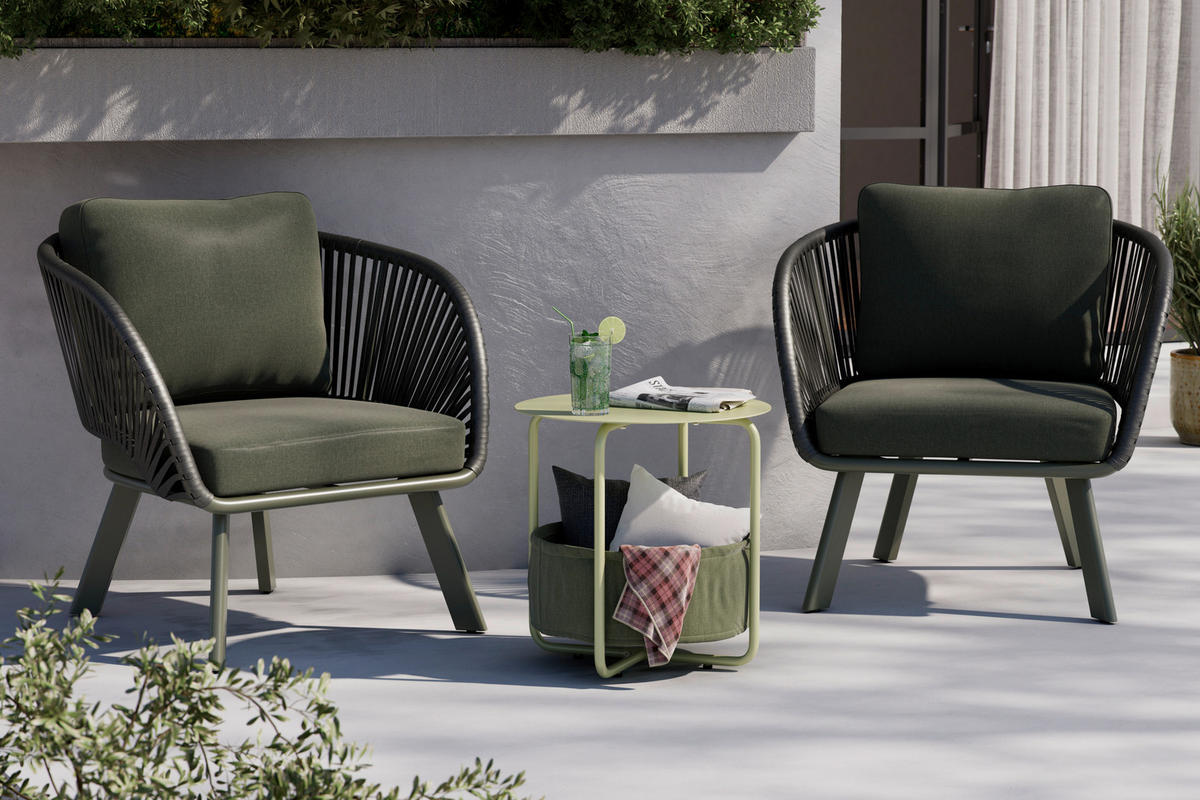 LOUNGESESSEL  - Grün, Design, Textil/Metall (83/77/82cm) - Ambia Garden