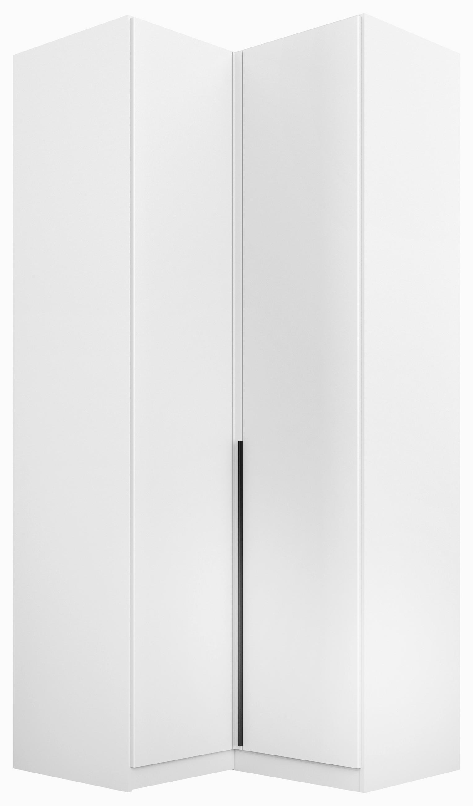 Rauch Möbel Eckkleiderschrank Rauch Alabama Weiß, Dunkelgrau 100x229x102 cm