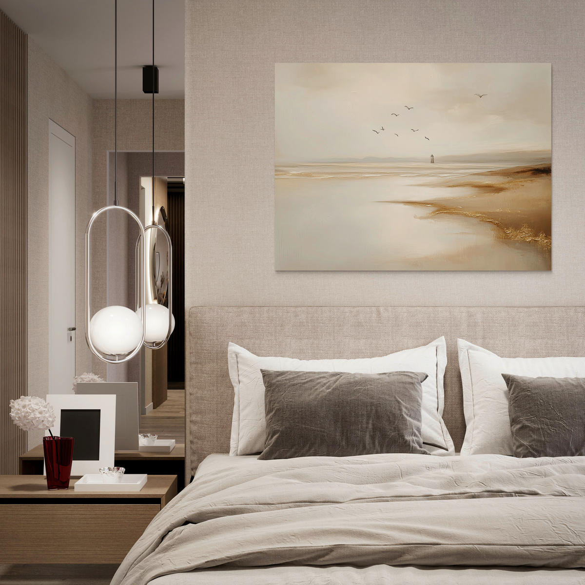 LEINWANDBILD Landschaft & Natur 70/100 cm  - Beige, Basics, Holz/Textil (70/100cm)