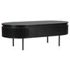 COUCHTISCH Eiche furniert, massiv 120/60/40 cm oval Schwarz  - Schwarz, Design, Holz/Holzwerkstoff (120/60/40cm) - Boxxx