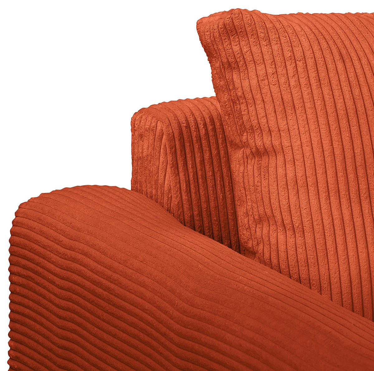 ECKSOFA inkl. Hocker Ariella in Cord Rostfarben  231/161 cm  - Rostfarben/Naturfarben, Design, Holz/Textil (231/161cm) - Livetastic