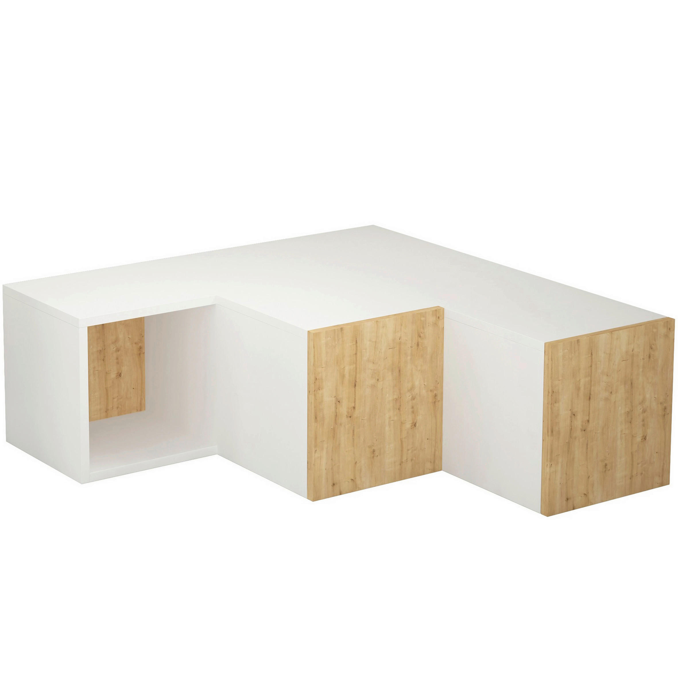 LOWBOARD  90/32/92 cm 2 Schublade(n) stehend  - Honigeiche/Weiss, Design, Holzwerkstoff (90/32/92cm) - MID.YOU