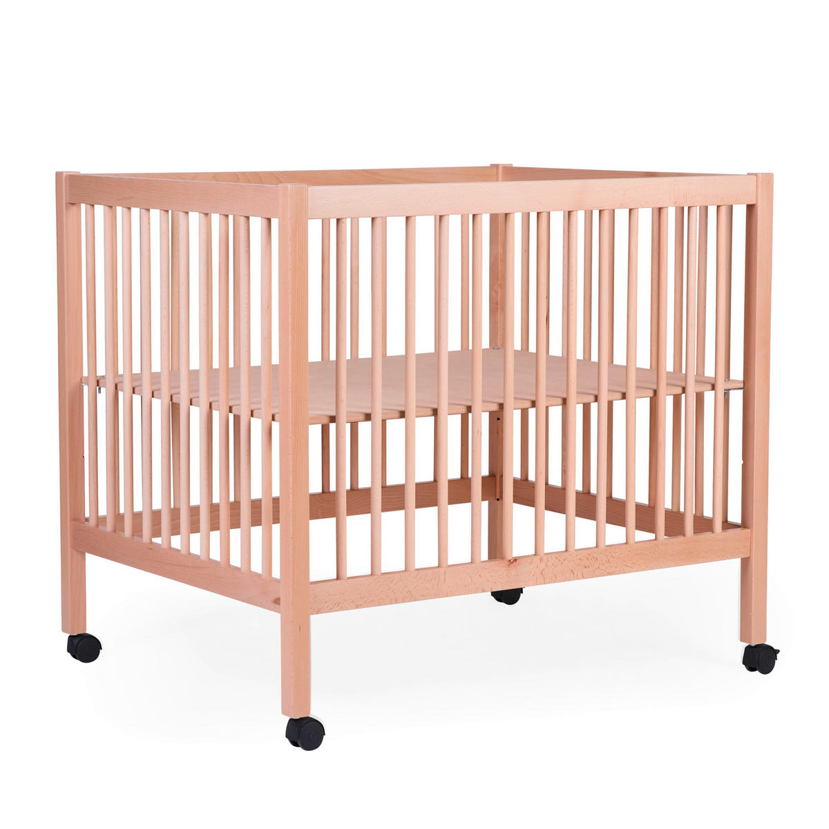 LAUFGITTER PA97NA Natur inkl. Rollen 98/78/82 cm  - Naturfarben, KONVENTIONELL, Holz/Kunststoff (98/78/82cm) - Childhome