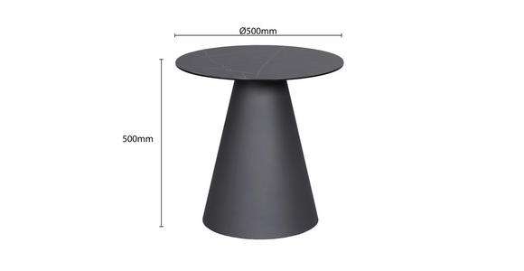 BEISTELLTISCH in Metall, Glas, Keramik 50/50/50 cm  - Anthrazit/Schwarz, Design, Glas/Keramik (50/50/50cm) - Dieter Knoll