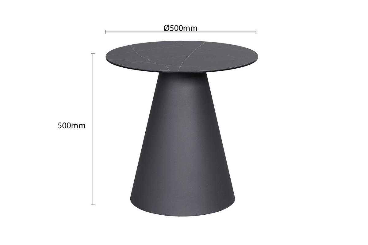 BEISTELLTISCH in Metall, Glas, Keramik 50/50/50 cm  - Anthrazit/Schwarz, Design, Glas/Keramik (50/50/50cm) - Dieter Knoll