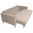 SCHLAFSOFA Cord Taupe  - Taupe/Schwarz, KONVENTIONELL, Textil/Metall (222/93/98cm) - Carryhome