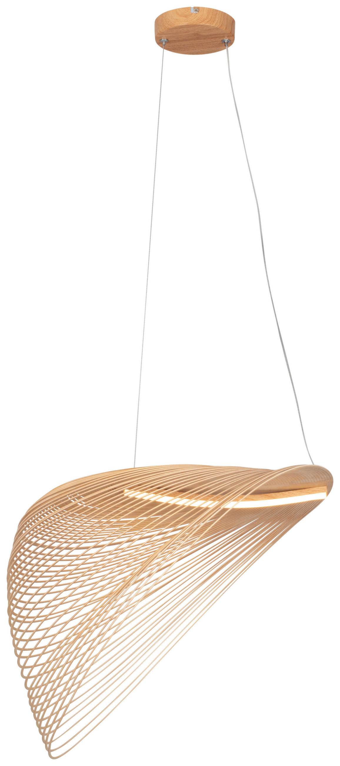 LED-HÄNGELEUCHTE 60/38/163,5 cm   - Eichefarben/Naturfarben, Trend, Holzwerkstoff/Metall (60/38/163,5cm) - Novel