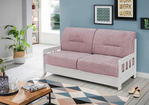 SCHLAFSOFA Mikrofaser Rosa, Weiß  - Weiß/Rosa, LIFESTYLE, Textil (154/88/90cm) - Livetastic