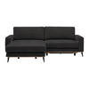 ECKSOFA in Lederlook, Mikrofaser Dunkelgrau  - Dunkelgrau/Schwarz, Konventionell, Holz/Textil (167/234cm) - MID.YOU