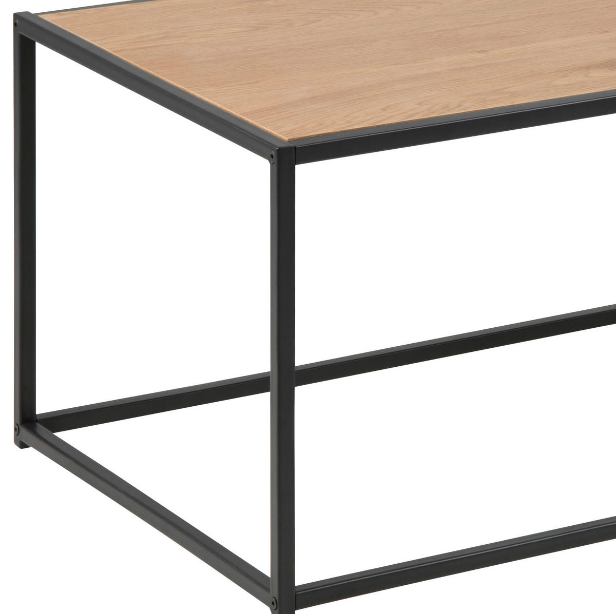 Couchtisch in Eichefarbe in Metall, Holzwerkstoff 100/50/40 cm  - Eichefarben/Schwarz, Trend, Holzwerkstoff/Metall (100/50/40cm) - MID.YOU