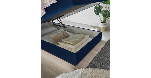 BOXSPRINGBETT 140/200 cm  in Blau  - Blau/Schwarz, KONVENTIONELL, Kunststoff/Textil (140/200cm) - Xora