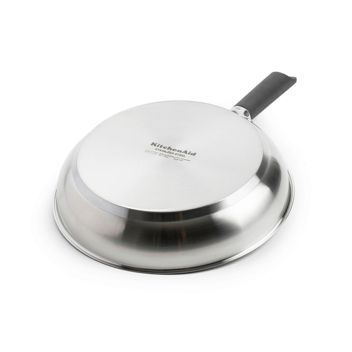 PFANNENSET Classic Stainless Steel Edelstahl 3-teilig  - Silberfarben/Schwarz, Basics, Kunststoff/Metall (20/24/28cm) - Kitchenaid