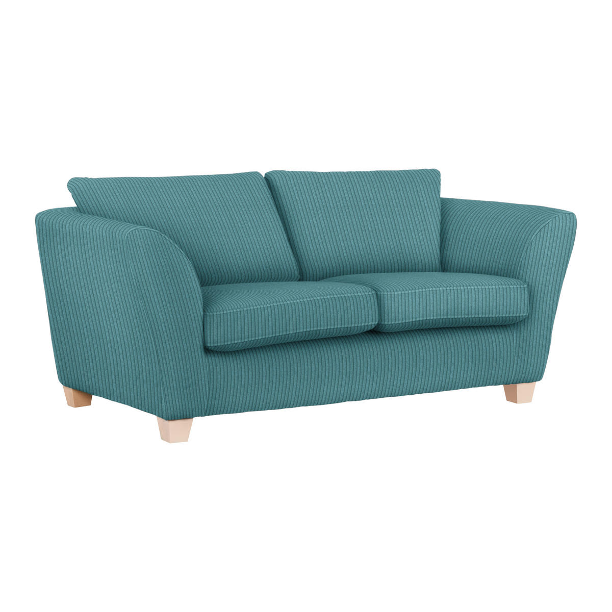 2-SITS SOFFA i textil petrol  - petrol/naturfärgad, trä/textil (190/70-85/95cm) - MID.YOU